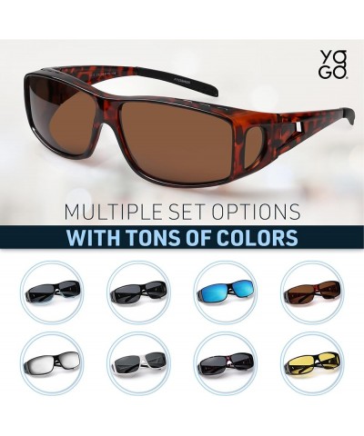 Fit Over Wrap Sunglasses Polarized Lens Wear Over Eyeglasses 100% UV Protection for Men and Women Black Frame and Grey Lens $...